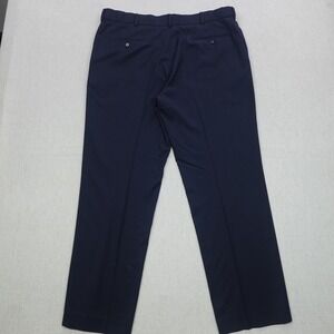 Stafford Pants Mens 38x32 Navy Classic Fit Dress Slacks Travel Year Round Work